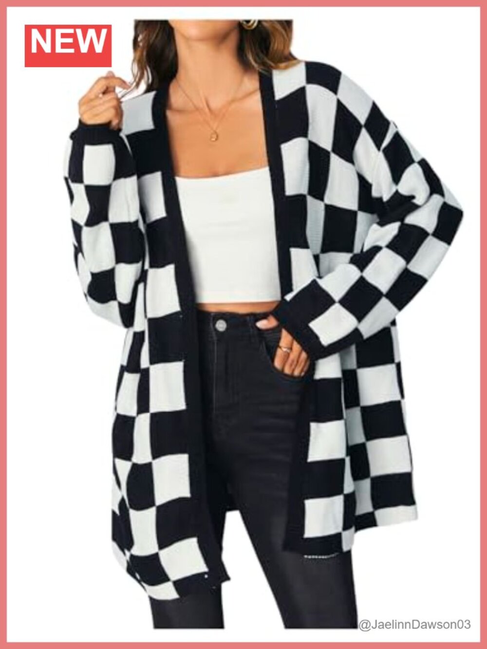 Womens Oversized Plaid Long Sleeve Open Front Cardigan Sweater
